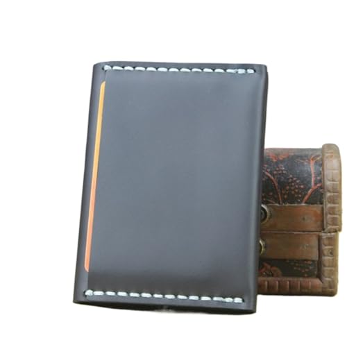 ZHOUXYFDC Kartenetui Handgemachte Kartenhülle Herren Kreditkartenetui Damen Ausweishülle Namenskartenetui Rindsleder Visitenkartenetui(Style 2 Black) von ZHOUXYFDC