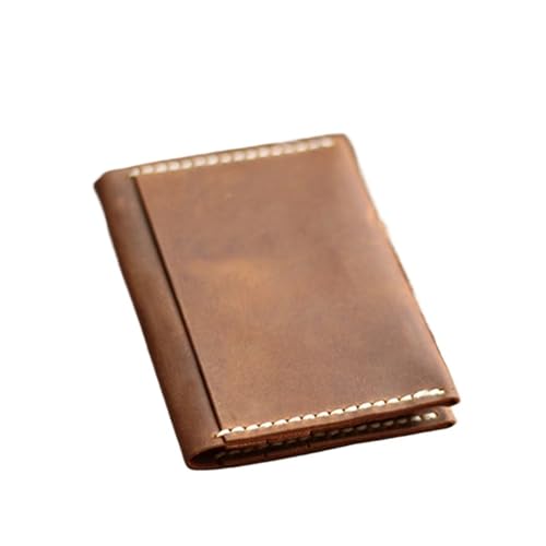 ZHOUXYFDC Kartenetui Handgemachte Kartenhülle Herren Kreditkartenetui Damen Ausweishülle Namenskartenetui Rindsleder Visitenkartenetui(Style 2 Light-Brown) von ZHOUXYFDC