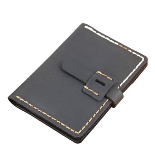 ZHOUXYFDC Kartenetui Handgemachte Kartenhülle Herren Kreditkartenetui Damen Ausweishülle Namenskartenetui Rindsleder Visitenkartenetui(Style 4 Black) von ZHOUXYFDC