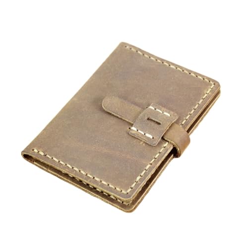 ZHOUXYFDC Kartenetui Handgemachte Kartenhülle Herren Kreditkartenetui Damen Ausweishülle Namenskartenetui Rindsleder Visitenkartenetui(Style 4 Light-Brown) von ZHOUXYFDC
