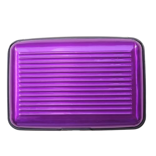 ZHOUXYFDC Kartenetui ID-Kartenetui Business-Kreditkartenhalter Aluminium-Metall Wasserdichter Bankkartenschutzhalter Fall Männer Frauen Geldbörsen(Purple) von ZHOUXYFDC