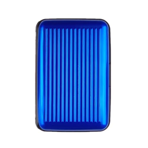 ZHOUXYFDC Kartenetui Männer Aluminium Bank Karte Halter Blockieren Hard Case Brieftasche Solide(Blue) von ZHOUXYFDC