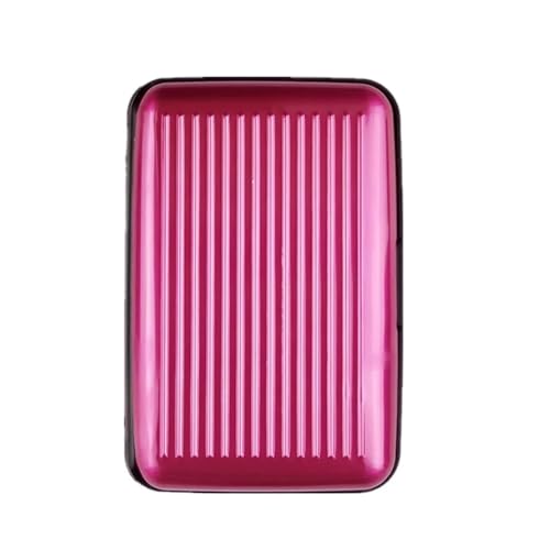 ZHOUXYFDC Kartenetui Männer Aluminium Bank Karte Halter Blockieren Hard Case Brieftasche Solide(Pink) von ZHOUXYFDC
