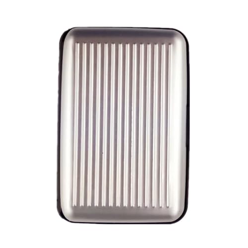 ZHOUXYFDC Kartenetui Männer Aluminium Bank Karte Halter Blockieren Hard Case Brieftasche Solide(Silver) von ZHOUXYFDC