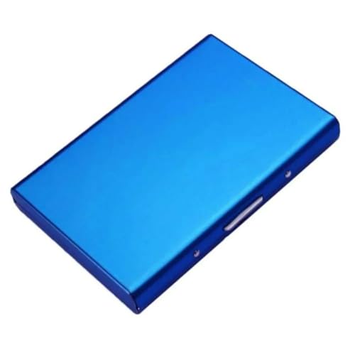 ZHOUXYFDC Kartenetui Metall Antimagnetisch Bankkarte ID Karte Lagerung Blockieren Schlanke Brieftasche Dünne Kreditkarten Fall(Blue) von ZHOUXYFDC