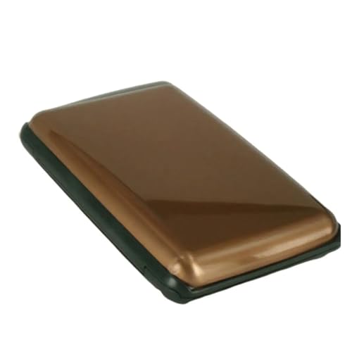 ZHOUXYFDC Kartenetui Metall Kreditkartenetui Geldbörse Münzbörse Aluminium Wasserdicht Herren Damen Visitenkartenetui Reisebrieftasche(Brown) von ZHOUXYFDC