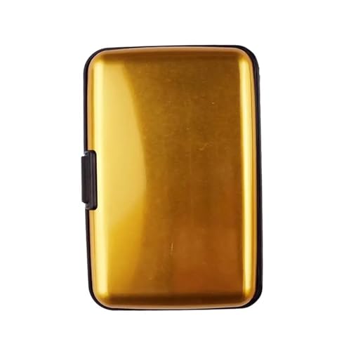 ZHOUXYFDC Kartenetui Metall Kreditkartenetui Geldbörse Münzbörse Aluminium Wasserdicht Herren Damen Visitenkartenetui Reisebrieftasche(Golden) von ZHOUXYFDC