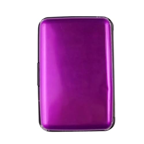 ZHOUXYFDC Kartenetui Metall Kreditkartenetui Geldbörse Münzbörse Aluminium Wasserdicht Herren Damen Visitenkartenetui Reisebrieftasche(Purple) von ZHOUXYFDC