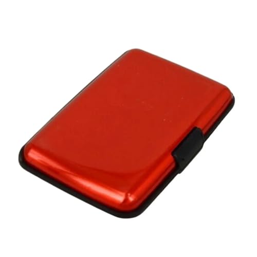 ZHOUXYFDC Kartenetui Metall Kreditkartenetui Geldbörse Münzbörse Aluminium Wasserdicht Herren Damen Visitenkartenetui Reisebrieftasche(Red) von ZHOUXYFDC