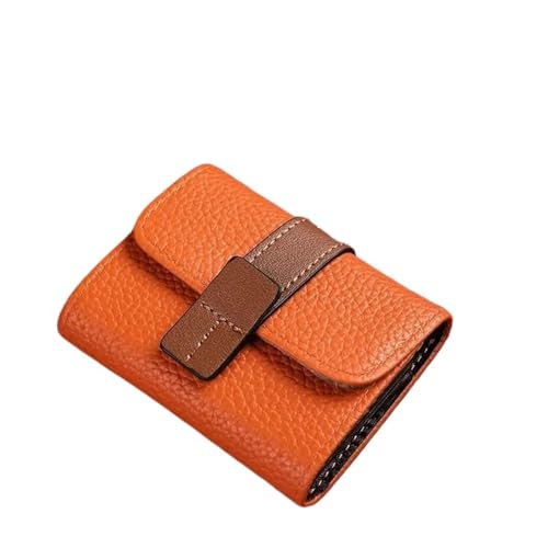 ZHOUXYFDC Kartenetui Multi-Card-Slot Kreditkartentasche PU Leder Kleine Brieftasche Geldbörse Kartenhalter Brieftaschen(Orange) von ZHOUXYFDC