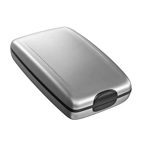 ZHOUXYFDC Kartenetui Scanning Protect Holder Aluminium Metall Kunststoff Bankcard Blocking Hard Case Wallet Kreditkarte for Männer Frauen(Gray) von ZHOUXYFDC