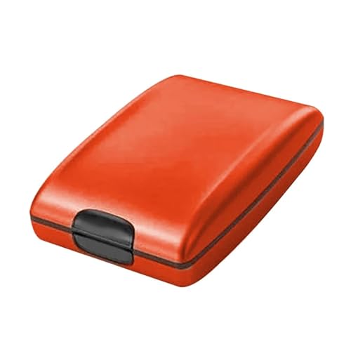 ZHOUXYFDC Kartenetui Scanning Protect Holder Aluminium Metall Kunststoff Bankcard Blocking Hard Case Wallet Kreditkarte for Männer Frauen(Orange) von ZHOUXYFDC