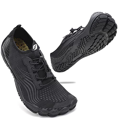 ZHR Badeschuhe Herren Barfußschuhe Damen Schwimmschuhe Wasserschuhe Leicht Bequem Schnell Trocknend Barfuß Strandschuhe Schuhe Schwarz EU38 von ZHR