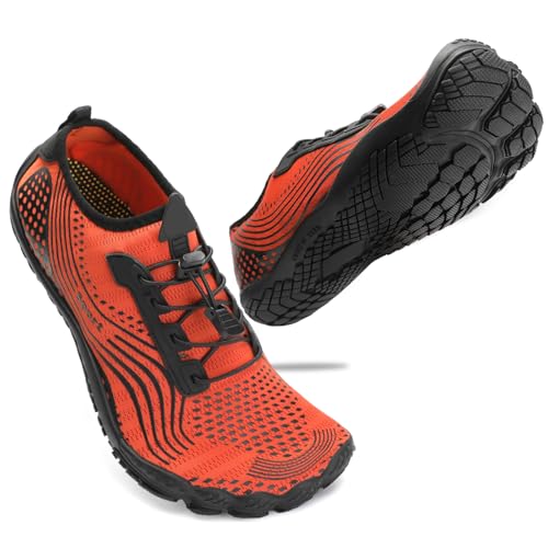 ZHR Badeschuhe Herren Surfschuhe Wasserschuhe Outdoor Strandschuhe Leicht Aquaschuhe DarkOrange EU40 von ZHR