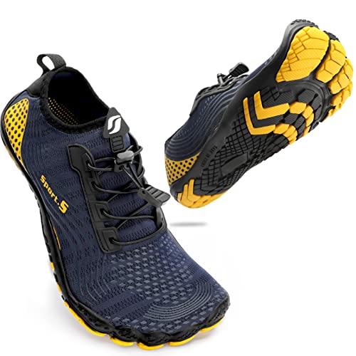 ZHR Badeschuhe Herren Surfschuhe Wasserschuhe Outdoor Strandschuhe Leicht Aquaschuhe Navy Yellow EU40 von ZHR