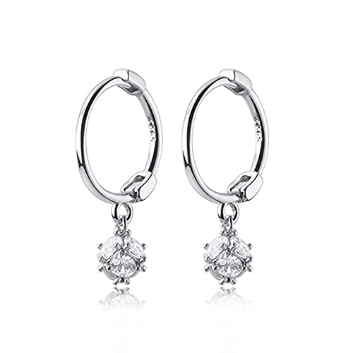 925 Sterling Silber Creolen Temperament Zirkon Ball Short Ear Buckle Weiblich Exquisite Ohrring Frauen Schmuck von ZHUDJ