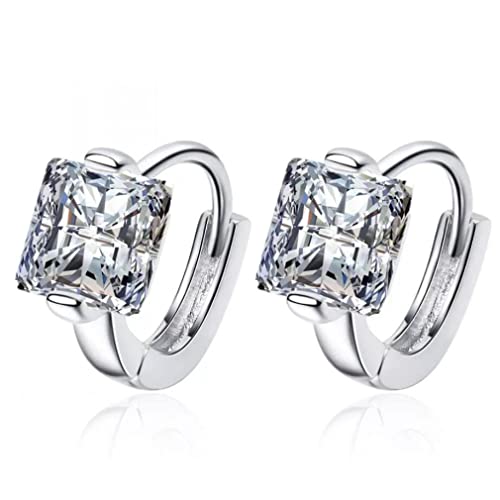 Diamant Ohrstecker für Damen Mädchen Fein 925 Sterling Silber Glänzend Hochzeit Verlobung Pendientes von ZHUDJ