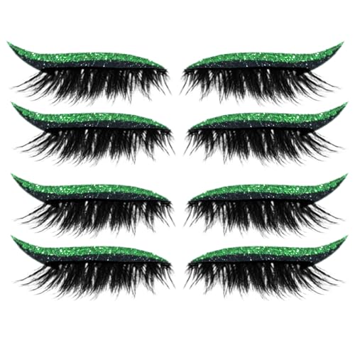 Falsche Eyeliner Wimpern Aufkleber, 4 Paare Künstliche Wimpern, Selbstklebende Eyeliner Und Wimpernaufkleber Für Auftritte Verabredungen Alltag Fotografie von ZHUMCCY