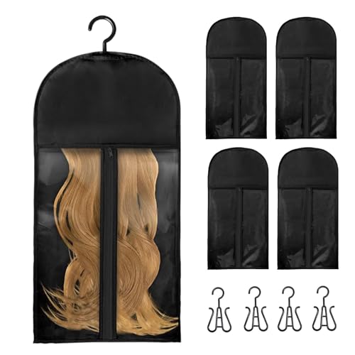 Perücken Aufbewahrungstaschen, 5-teilige Staubdichte Perückentasche Mit Aufhänger Tragbare Haarverlängerung Aufbewahrungstaschen Perücken Organizer Für Viele Perücken von ZHUMCCY