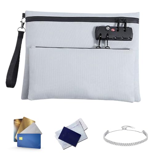 ZHUMCCY Geldbeutel Mit Reißverschluss Und Schloss - Doppelschichtiger Geldbeutel mit Schloss,Doppelschichtige Verriegelte Geldbörse Für Kasse Notar Unterlagen Reisepässe von ZHUMCCY