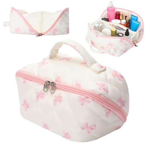 ZHUMCCY Gesteppte Kosmetiktasche,Niedliche Kosmetiktasche Großes Fassungsvermögen - Kosmetik Aufbewahrung Für Damen Mädchen Kinder Reise Gepäck Schule Haus Hautpflege Stifte Pinsel Täglicher Bedarf von ZHUMCCY