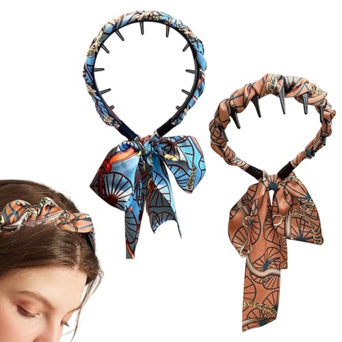ZHUMCCY Haarbänder Mit Zähnchen Für Frauen - Mit Zähnen Für Damen - 2 Stücke Rutschfester Mode Vintage Haarschmuck für Mädchen Frauen Freundinnen Schwestern und Töchter von ZHUMCCY