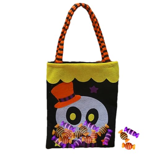 ZHUMCCY Halloween Beutel Für Süßigkeiten - Halloween Festtaschen - Wiederverwendbare Vlies Tragetasche Für Erwachsene & Kinder Süßigkeiten Deko Schule Einkauf Fest von ZHUMCCY