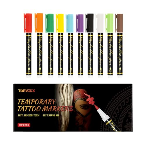 ZHUMCCY Hautmalstifte | 10 Farben Hautfreundliche Gesichtsfarbe | Hautstifte mit Feinspitze,Für Kinder Erwachsene Geburtstag Party Cosplay Festival Makeup Rollenspiel Veranstaltung von ZHUMCCY