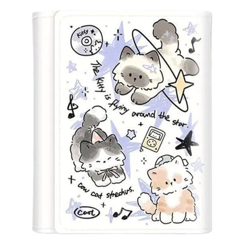 ZHUMCCY Kartenetuis für Damen,Trifold-Geldbörsen für Damen | Dreifach gefaltete Damen-Geldbörse mit Kätzchen-Print, Kartenetui | Damen-Geldbörse aus PU-Leder, großes Fassungsvermögen, Kartenhalter für von ZHUMCCY