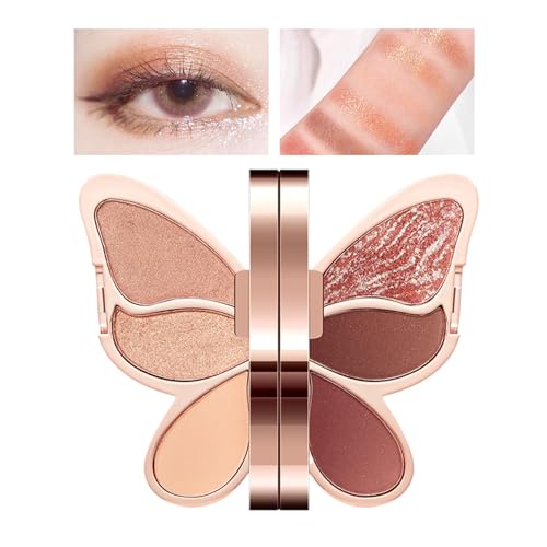 ZHUMCCY Lidschatten-Palette, Augen-Make-up-Palette - 6-Farben-Augenpalette mit einzigartiger Form,Langanhaltendes, glitzerndes, mattes Augen-Make-up, pigmentierte Lidschatten für einen natürlichen von ZHUMCCY