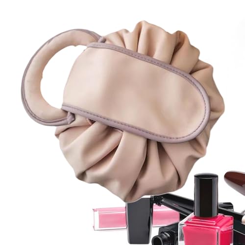 ZHUMCCY Make-up-Taschen-Organizer, Reise-Make-up-Tasche, Kosmetiktasche mit Kordelzug, tragbare Make-up-Tasche aus PU-Leder, Kulturbeutel mit großem Fassungsvermögen und Make-up-Organizer mit Griff von ZHUMCCY