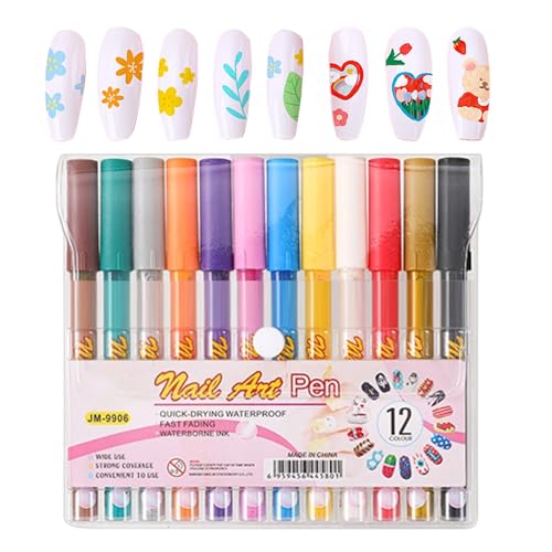 ZHUMCCY Nagellack Stifte - 12er Set Umfangreiche Ausstattung,Schnelltrocknende Nagel Zeichenstifte,Für Salon Zuhause Party Damen Mädchen Teens Mütter Urlaub Halloween Hochzeit Sommer Frühling von ZHUMCCY