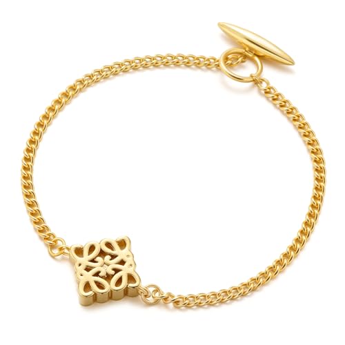 Armband Damen Gold Hypoallergene Armband Gold, Vintage Blumenmotiven Sterling Silber 925 Vergoldete Armbänder Damen, Schmuck Geschenke für Frauen Geschenke Für Mama von ZHUOMOT