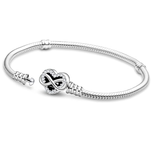 ZHUOMOT 19CM Charm Armband Silber 925 Damen, Armbänder Moments Schlangenketten Anhänger Armband, Silber Charm Bracelet 19 cm, Bettelarmband Geburtstags Weihnachten Geschenk für Frauen Freundin Mama von ZHUOMOT