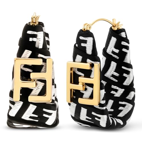 ZHUOMOT F Ohrringe Gold Creolen Goldene Ohrringe Damen, Buchstabe F Geometrische Silber 925 Vergoldete Geflochtener Creolen Gold Hypoallergene, Dupes Schmuck Geschenke für Frauen Geschenke Für Mama von ZHUOMOT