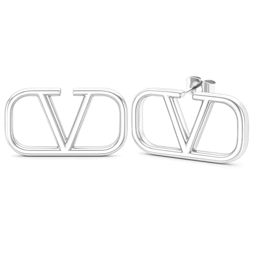 ZHUOMOT V Ohrringe Silber 925 Hypoallergene Silber Ohrringe Damen, Buchstabe V Geometrische Ohrstecker, Schmuck Geschenke für Frauen Geschenke Für Mama von ZHUOMOT