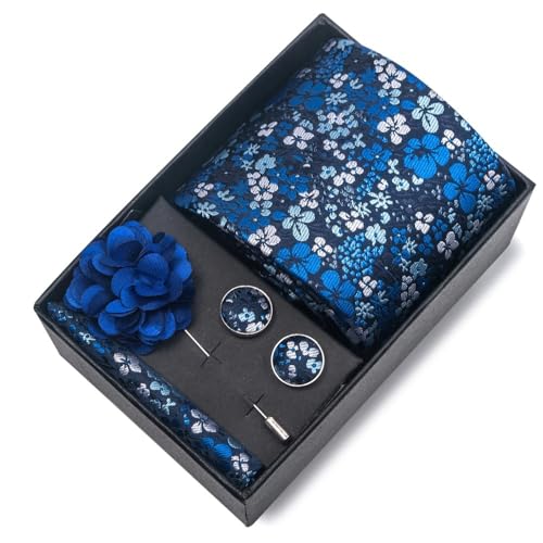 Herren-Krawattenset, Premium-Seidenkrawatte mit Einstecktuch und Manschettenknöpfen, elegantes Herren-Accessoire-Geschenkset for formelle Hochzeiten und Business, klassisches Design mit Geschenkbox(Ty Herren-Krawattenset, Premium-Seidenkrawatte mit Einstecktuch und Manschettenknöpfen, elegantes Herren-Accessoire-Geschenkset for formelle Hochzeiten und Business, klassisches Design mit Geschenkbox(Ty von ZHUQINGYE