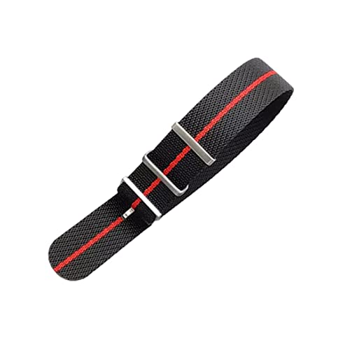Uhrenarmbänder für Herren, Uhrenarmband, 20 mm/22 mm Herren-Uhrenarmband aus gewebtem Nylon, NATO-Militär, Ersatz-Uhrenzubehör for Smartwatch(Red Line-22mm) von ZHURDFT