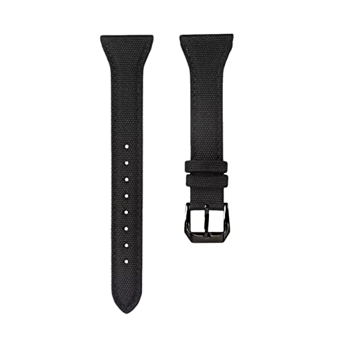 Uhrenarmbänder für Herren, Uhrenarmband, 22 mm, Unterseite aus echtem Leder, Herren, sportlich, atmungsaktives Nylon-Uhrenarmband for Smartwatches, Ersatzarmband(Black Black-22mm) von ZHURDFT