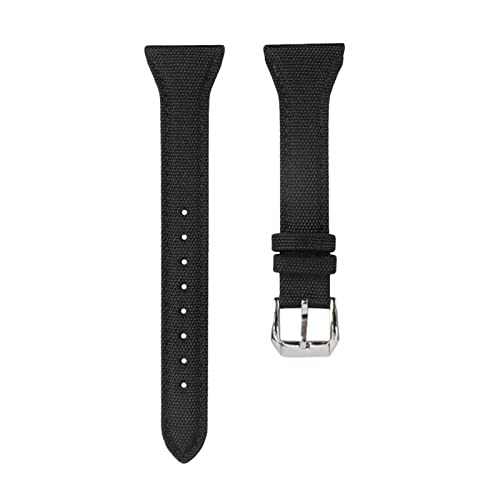 Uhrenarmbänder für Herren, Uhrenarmband, 22 mm, Unterseite aus echtem Leder, Herren, sportlich, atmungsaktives Nylon-Uhrenarmband for Smartwatches, Ersatzarmband(Black Silver-22mm) von ZHURDFT