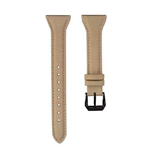 Uhrenarmbänder für Herren, Uhrenarmband, 22 mm, Unterseite aus echtem Leder, Herren, sportlich, atmungsaktives Nylon-Uhrenarmband for Smartwatches, Ersatzarmband(Khaki Black-22mm) von ZHURDFT