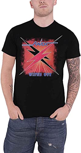 Raven T Shirt Wiped Out Album Band Logo Mens Black L T-Shirts & Hemden(Large) von ZHUWWQU