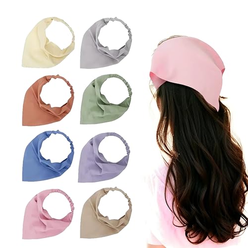 ZHYTUAL 8er-Pack Dreieck-Bandana für Damen Kopftuch Damen Sommer Elastische Chiffon Bandana Einfarbig Geeignet für Frauen und Mädchen von ZHYTUAL