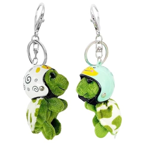 Schlüsselanhänger Schildkröte,2 Stück Niedlicher Plüsch Anhänger Schlüsselanhänger Schildkröten Schlüsselanhänger Klein Mit Abnehmbarer Helm Dekorativ Cartoon-Turtle, Schildkröte Schlüsselanhänger von ZHjuju