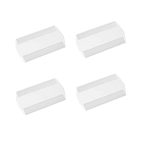 Läusekämme, 4 Stück Langlebige doppelseitige Nissenkämme für Kopfläuse, Langlebige doppelseitige Nissenkämme Läuse Feinzahniger Kopflauskamm für Kinder Erwachsene Haustiere von ZHjuju