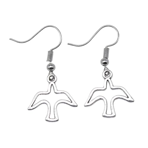 Mode Handgemachte Einfache Design Antik Silber Farbe Hohle Taube des Friedens Anhänger Ohrringe Ohrringe von ZIAFRPN