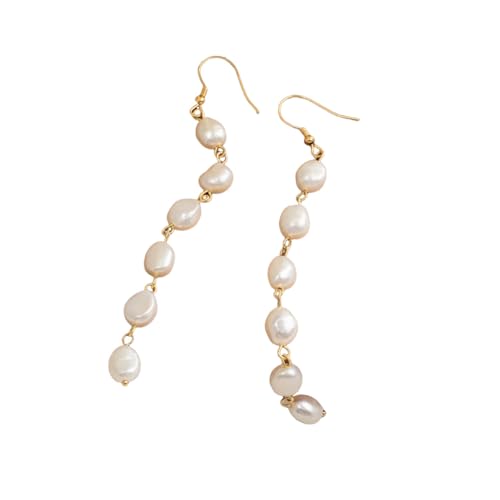 Süßwasserperlenohrringe für Frauen Luxus Lange Ohrringe Weibliche Party Modeschmuck von ZIAFRPN