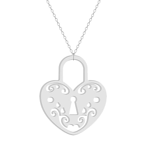 Vintage Lock Victoria Gold Disc Frau Gold Durchbrochen Liebe Schloss Halskette Schmuck von ZIAFRPN