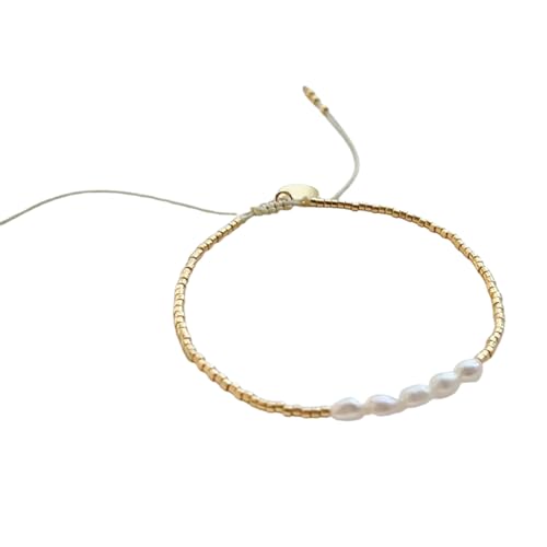 ZIAFRPN Armbänder für Frauen Geschenk Luxus Perlen Armband Gold Farbe Perlen Einfache Dünne Pulseras Femme Modeschmuck von ZIAFRPN