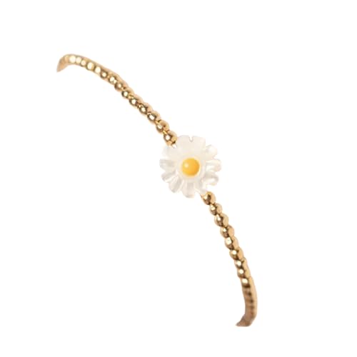 ZIAFRPN Blume Muschel Gänseblümchen Armbänder Schmuck Geschenk Verstellbares Seil Armband für FrauenPerlen Pulseras Zubehör von ZIAFRPN